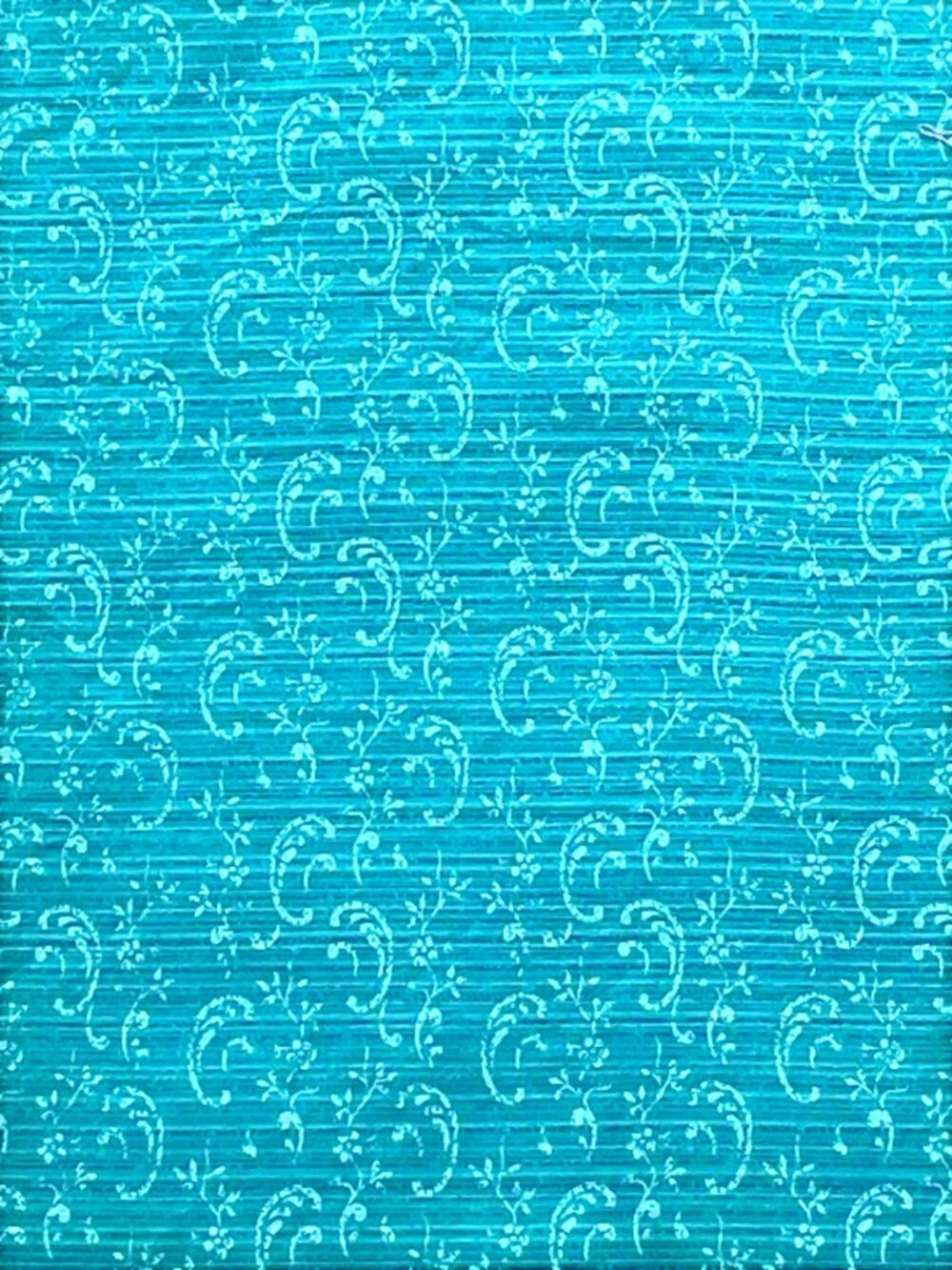 Teal Paisley Cotton Print Half Yard by Mariangela Cavaliere CFQ Designs